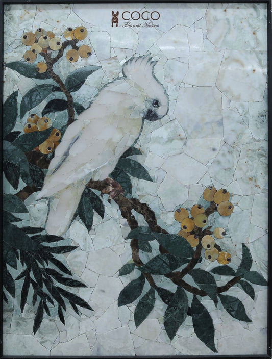 Cockatoo in Bloom Stone Mosaic