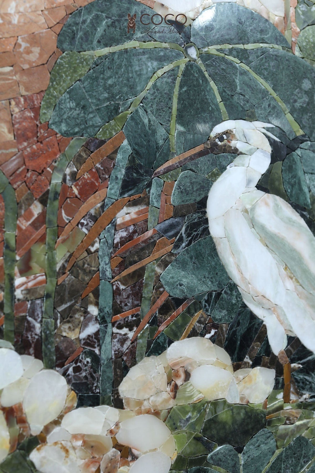 Hand-Cut Lily Stone Mosaic Art | Lily Lagoon | COCO Tiles & Mosaics ...