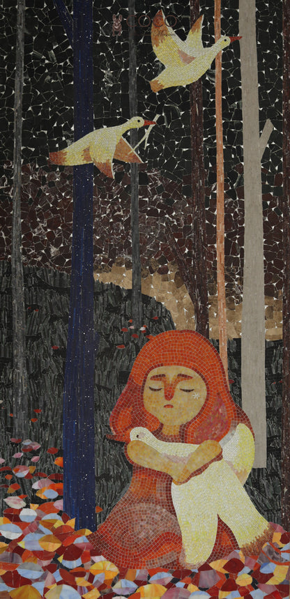 Heart of the Woods Glass Mosaic Stone Mosaic Mural