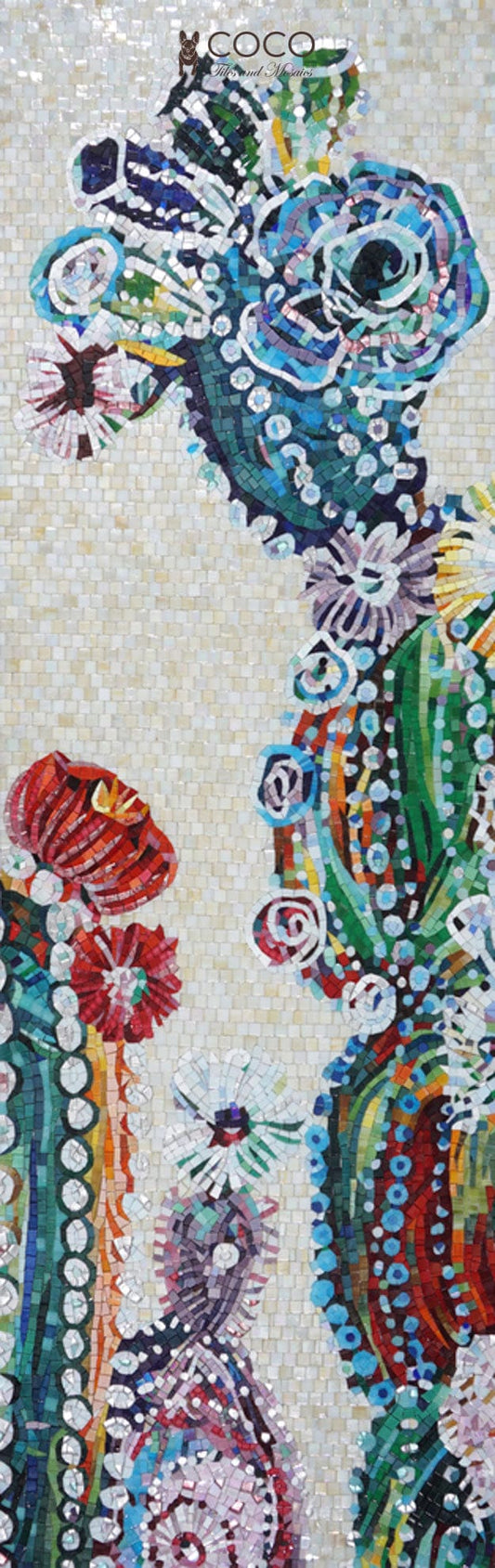 Whimsical Seahorse Garden Glass Mosaic Art