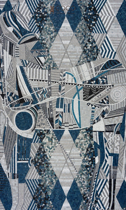 Urban Rhythm Abstract Glass Mosaic Art