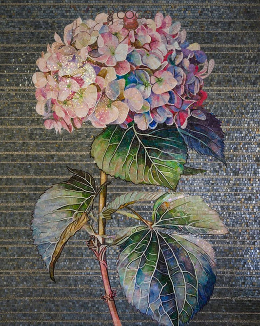 Hydrangea Blush -
Pink & Lavender Botanical Glass Mosaic
Art