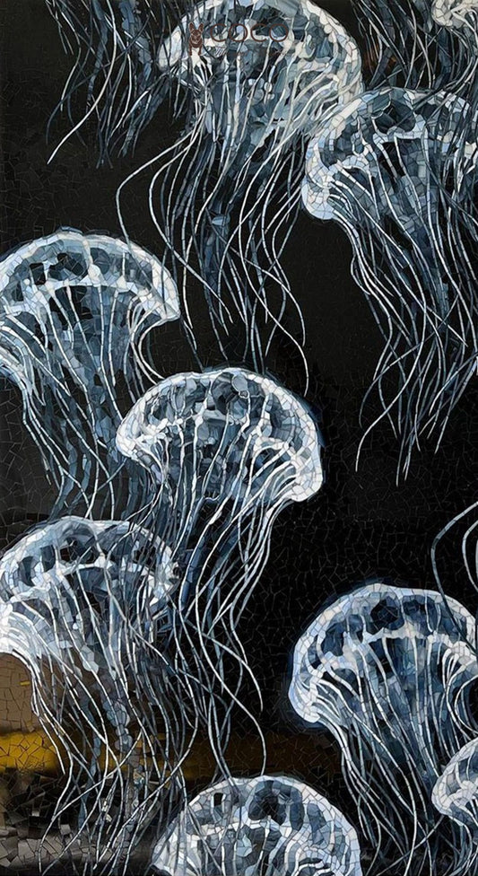 Ethereal Drift - Icy Blue
Jellyfish Swarm Glass
Mosaic Mural