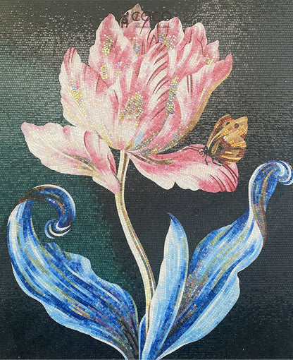 Art Nouveau Tulip -
Pink & Emerald
Botanical Glass Mosaic
Art