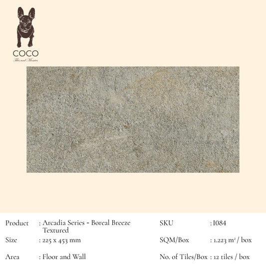 Arcadia Series - Boreal Breeze Textured 225x453mm Porcelain Tile