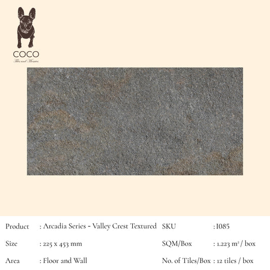Arcadia Series - Valley Crest Textured 225x453mm Porcelain Tile
