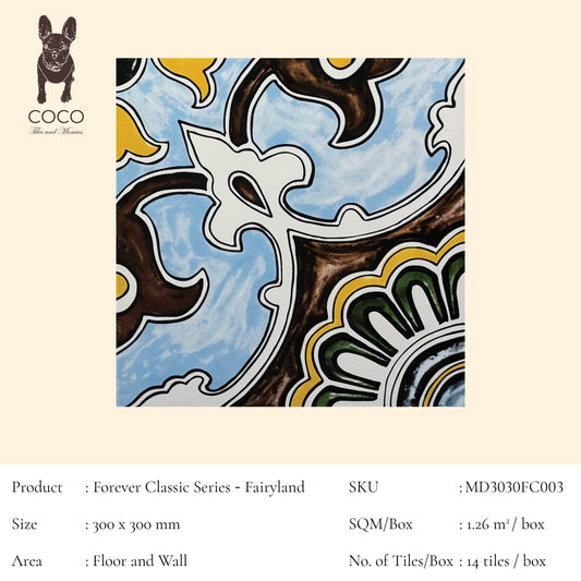 Full-Size Sample - Forever Classic Series - Mediterranean Fever Fairyland 300x300mm Ceramic Tile