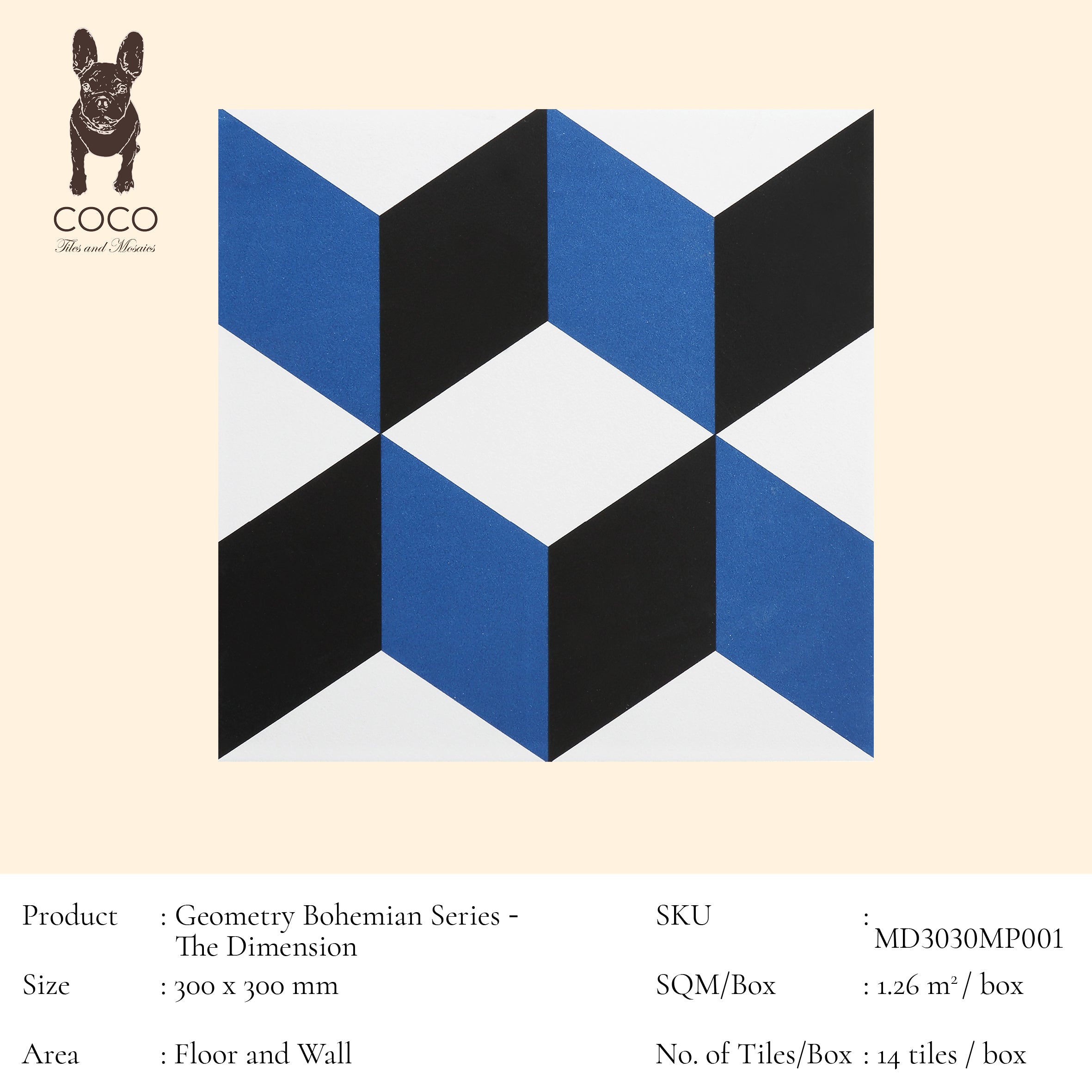Geometry Bohemian Series - The Dimension 300x300mm Ceramic Tile