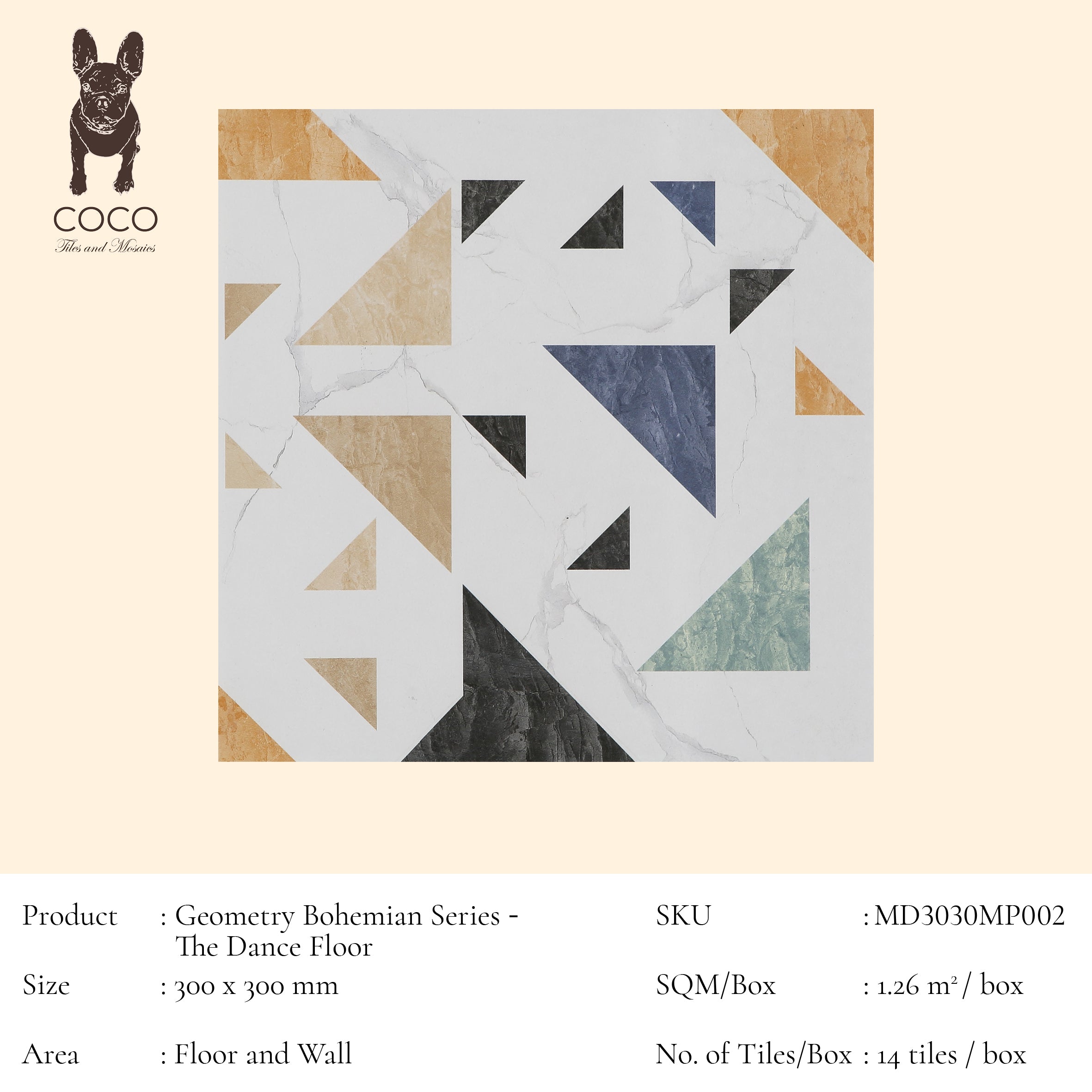 Geometry Bohemian Series - The Dance Floor 300x300mm Ceramic Tile