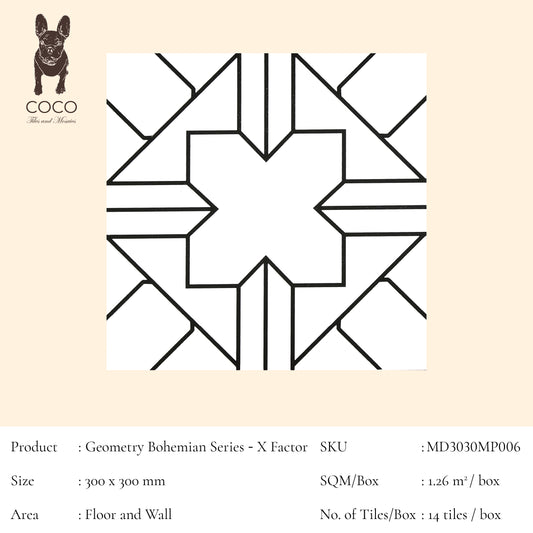 Geometry Bohemian Series - X Factor 300x300mm Ceramic Tile