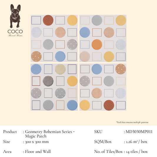 Geometry Bohemian Series - Magic Patch 300x300mm Ceramic Tile
