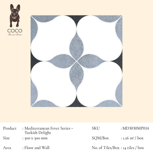 Mediterranean Fever Series - Turkish Delight 300x300mm Ceramic Tile
