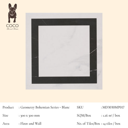 Geometry Bohemian Series - Blanc 300x300mm Ceramic Tile