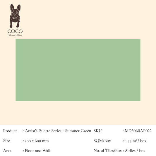 Artist's Palette Series - Summer Green 300x600mm Ceramic Tile