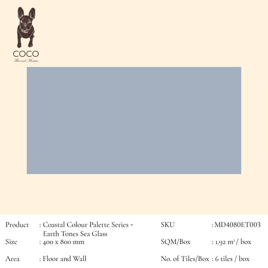 Coastal Colour Palette Series - Earth Tones Sea Glass 400x800mm Ceramic Tile