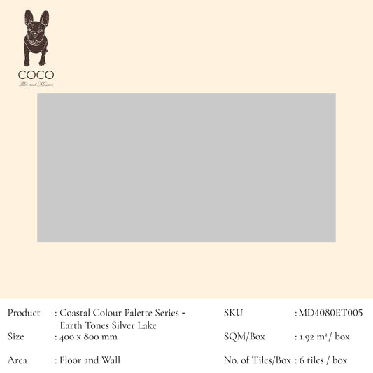 Coastal Colour Palette Series - Earth Tones Silver Lake 400x800mm Ceramic Tile