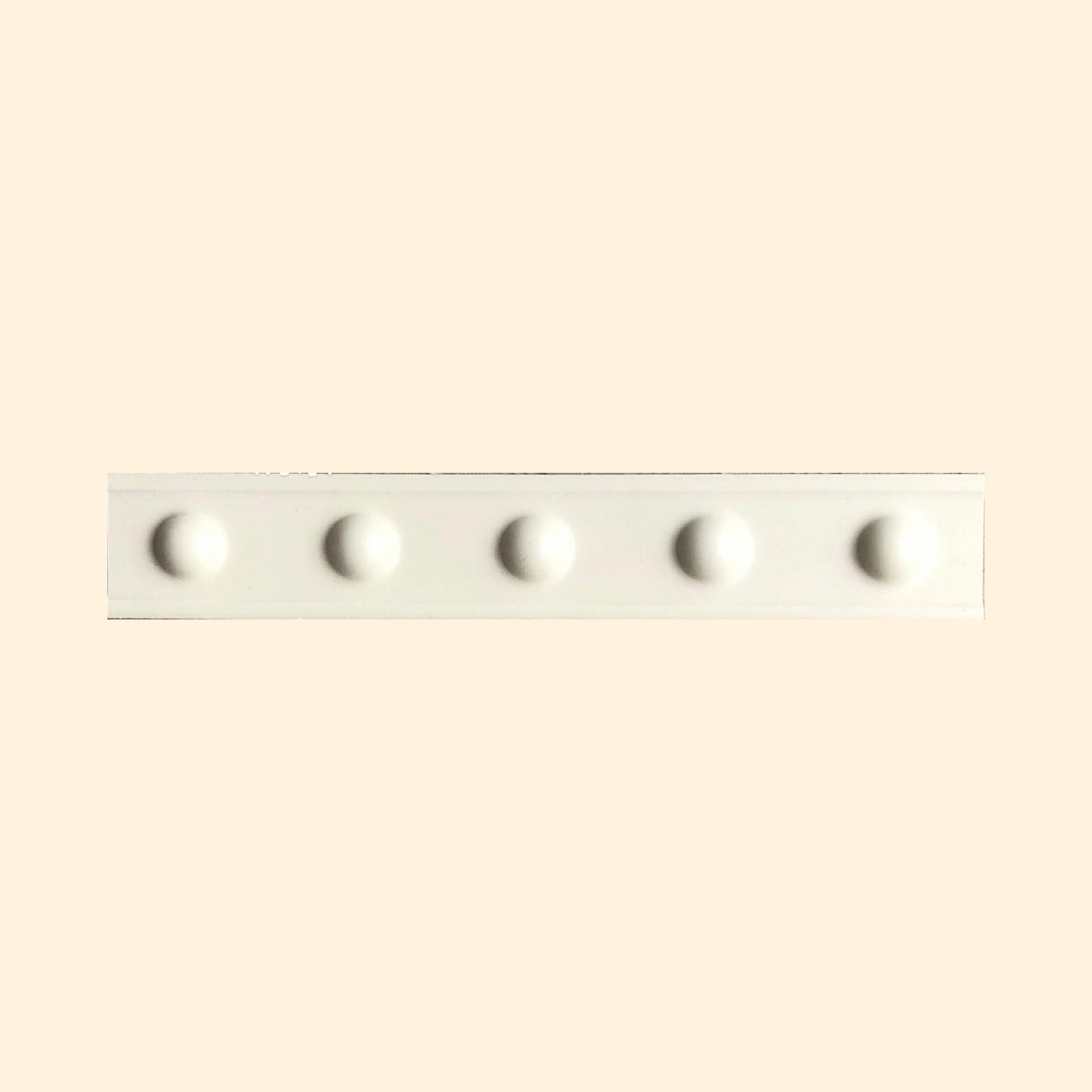 Trims & Accessories - Decorative Raised Dots Vanilla Satin 50x300mm Border Tile