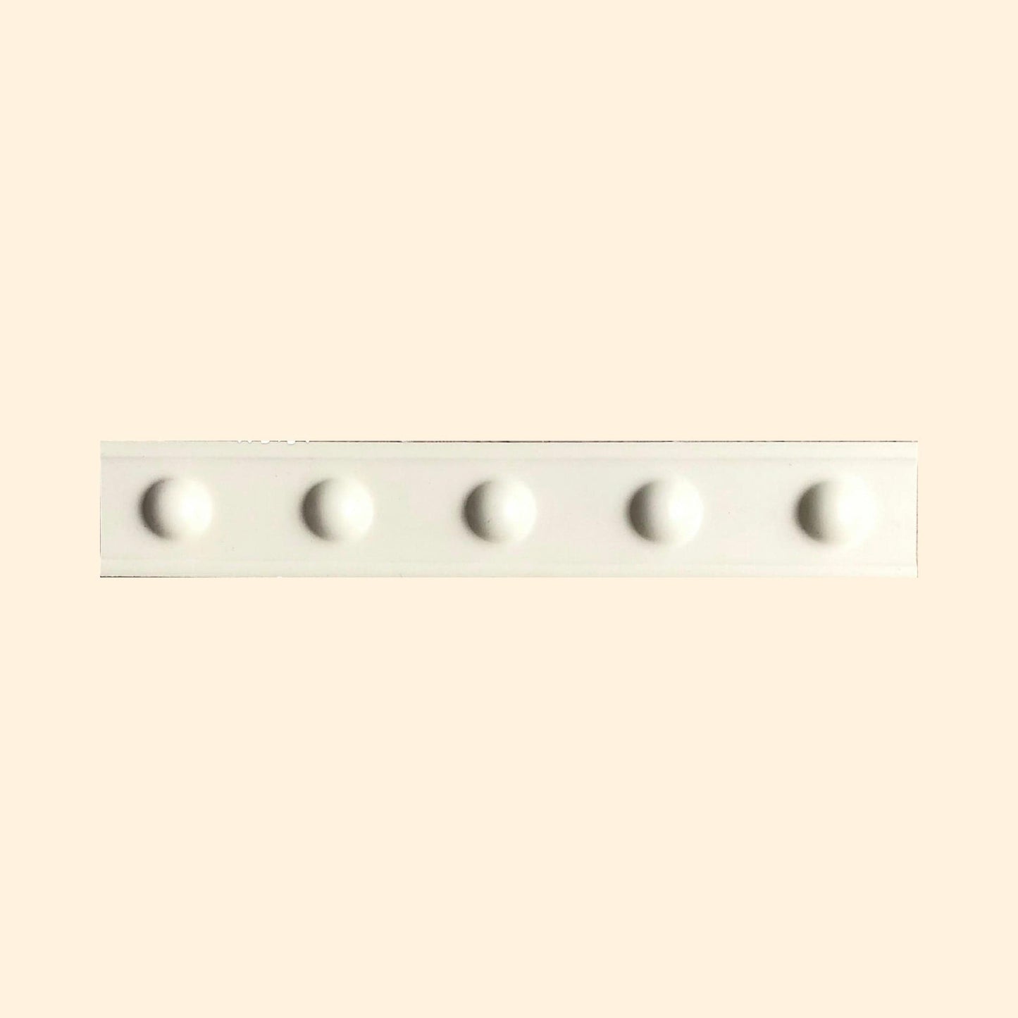 Decorative Raised Dots Vanilla Satin 50x300mm Border Tile