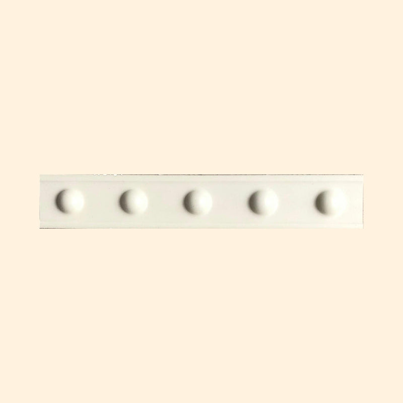 Trims & Accessories - Decorative Raised Dots Vanilla Satin 50x300mm Border Tile