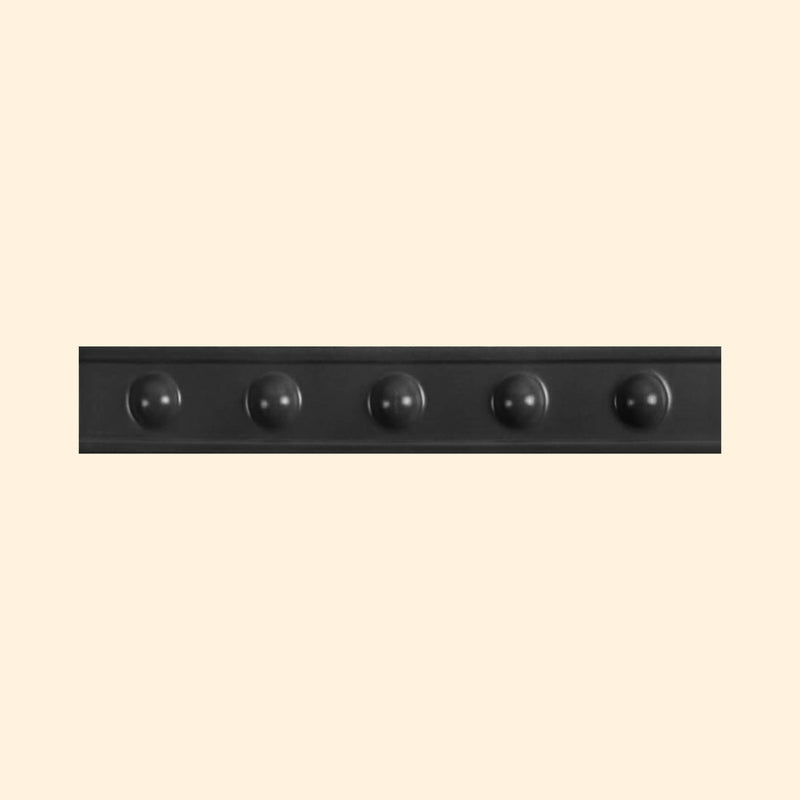 Trims & Accessories - Decorative Raised Dots Onyx Satin 50x300mm Border Tile