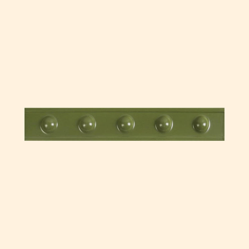 Trims & Accessories - Decorative Raised Dots Sage Satin 50x300mm Border Tile