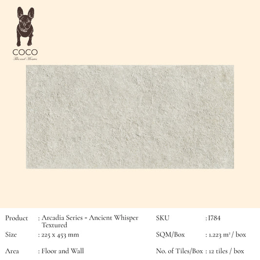 Arcadia Series - Ancient Whisper Textured 225x453mm Porcelain Tile