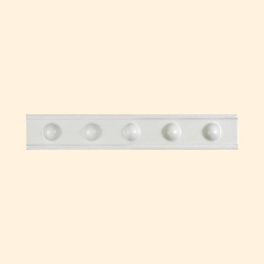 Decorative Raised Dots White Satin 50x300mm Border Tile