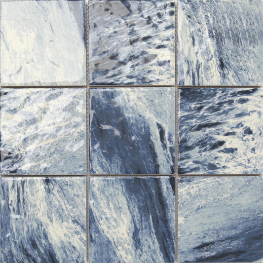 CoCo & Breezy Series - Stormy Sea Polished 97x97mm Mosaic Tile
