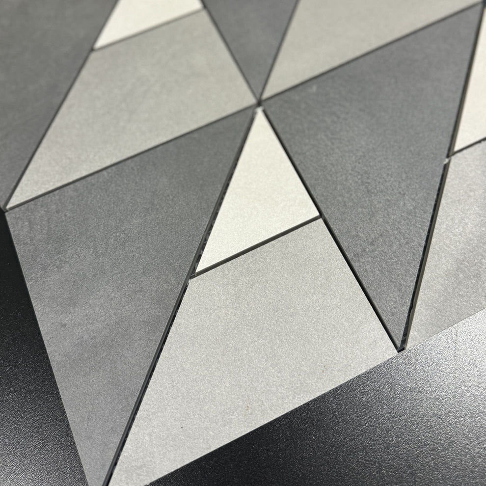 Three-Tone Beige Geometric Mosaic Tile (Tessera Triad) - 290x290mm ...