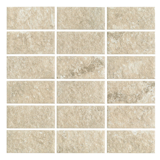 Hidden Gem Series - Beige Naturale Stack Bond 45x95mm Mosaic Tile