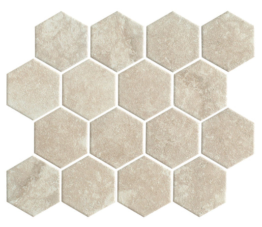 Hidden Gem Series - Chalk Naturale Hexagon 73x84mm Mosaic Tile