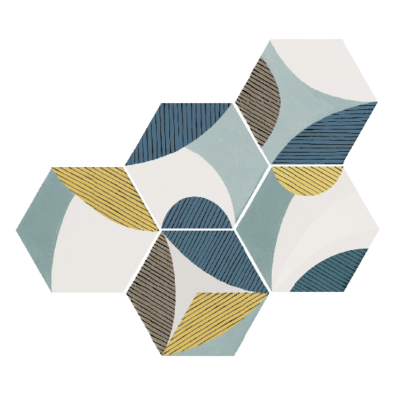 KaleidoCraft Series - Ocean Whisper 250x290mm Hexagon Porcelain Tile