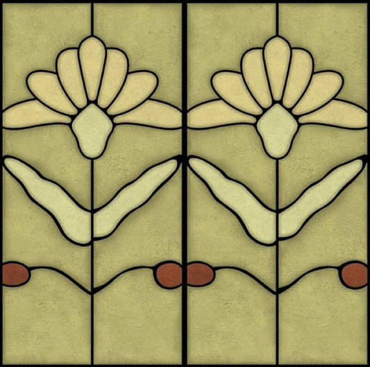 Art Nouveau Series - Poetic Form Citrine 150x300mm Ceramic Tile