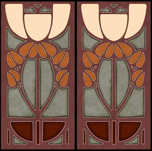 Art Nouveau Series - Twilight Tulip 150x300mm Ceramic Tile