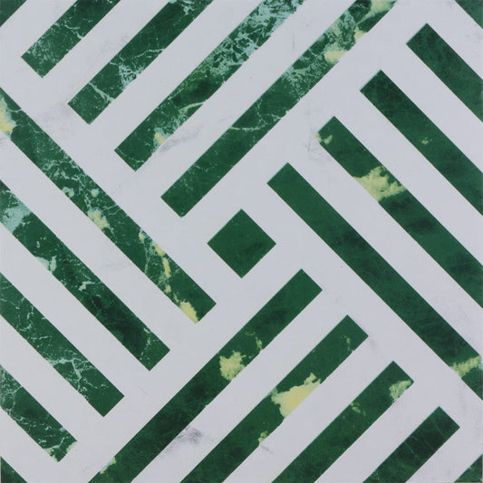 Full-Size Sample - Green Magic Series - Green Stripe Jade 300x300mm Ceramic Tile