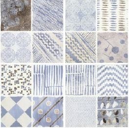 Full-Size Sample - Geometry Bohemian Series - Magic Symbols Seaside 300x300mm Ceramic Tile