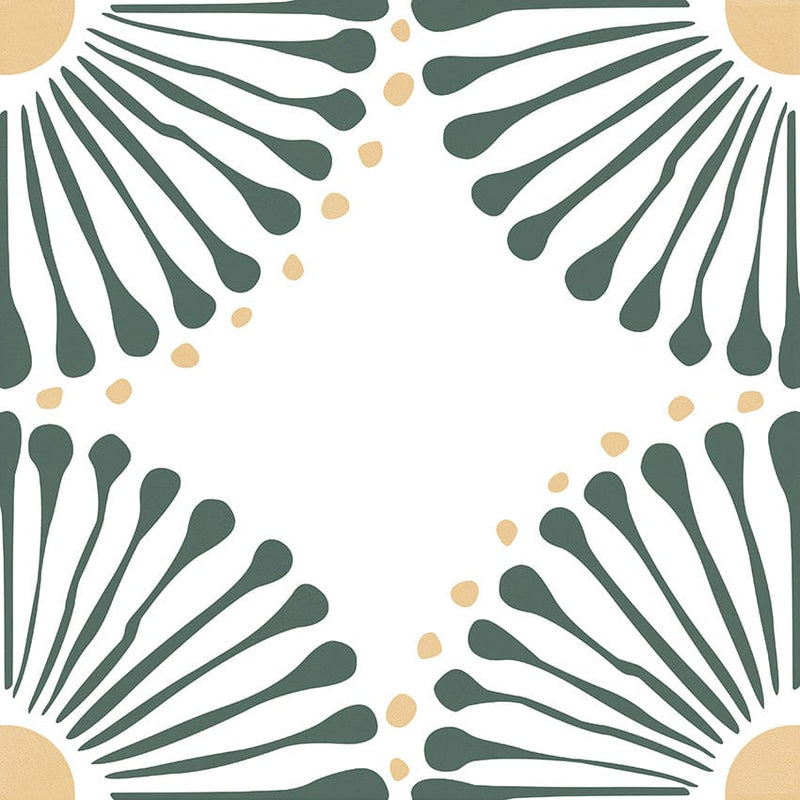Retro Metro Series - Sunburst Sway Satin 300x300mm Ceramic Tile