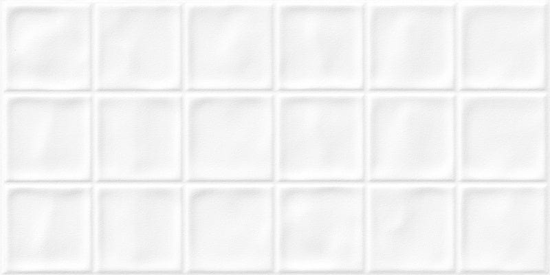 Minimalist Muse Series - Square Impressions Set 2 Snow Veil Satin 300x600mm Porcelain Tile