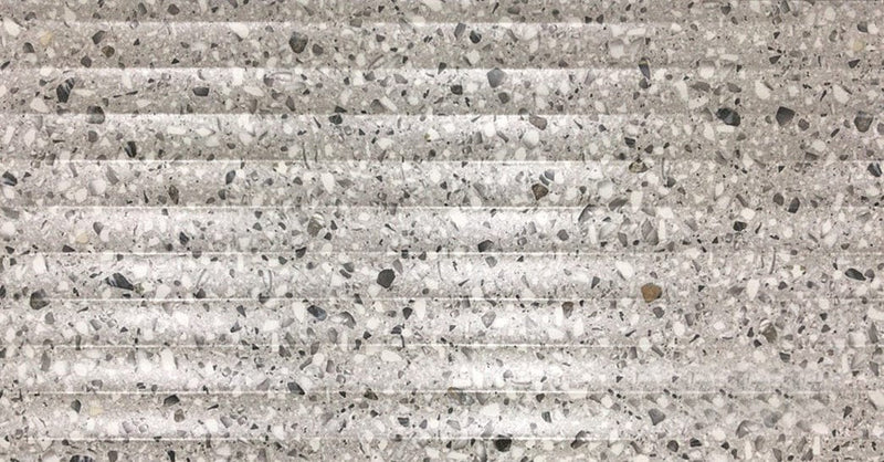 Recreated Terrazzo Series - Platinum Satin 300x600mm 3D Wavy Textured Ceramic Tile