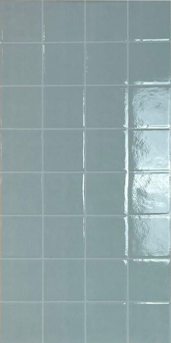 Cut Sample - Coastline Series - Harbour Grid Tide Gloss 400x800mm Porcelain Tile (Cut Size: Approx. 200x400 mm)