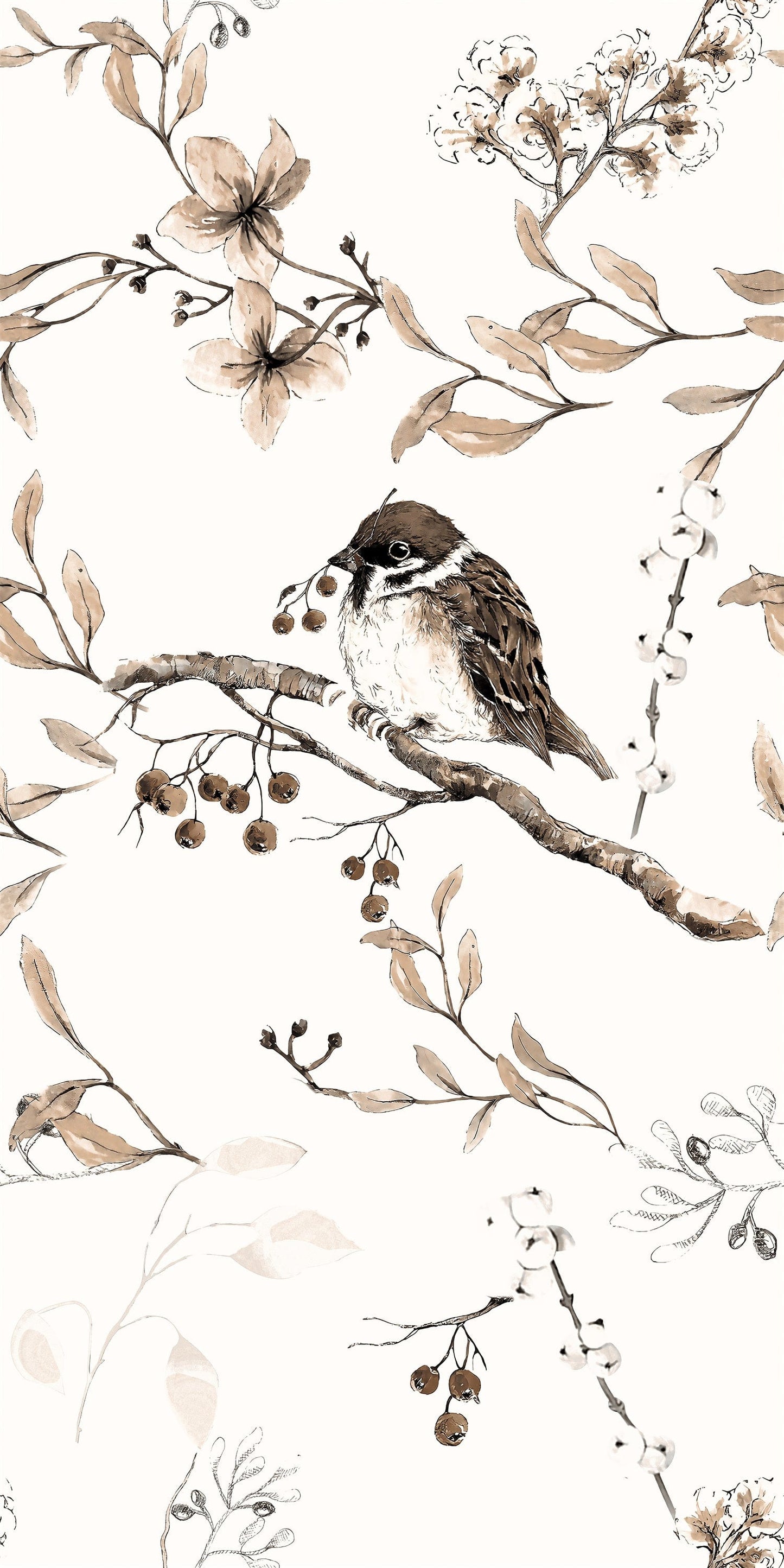 Cut Sample - Bloom Series - Flora and Fauna Goldfinches 400x800mm Ceramic Tile (Cut Size: Approx. 200x400 mm)