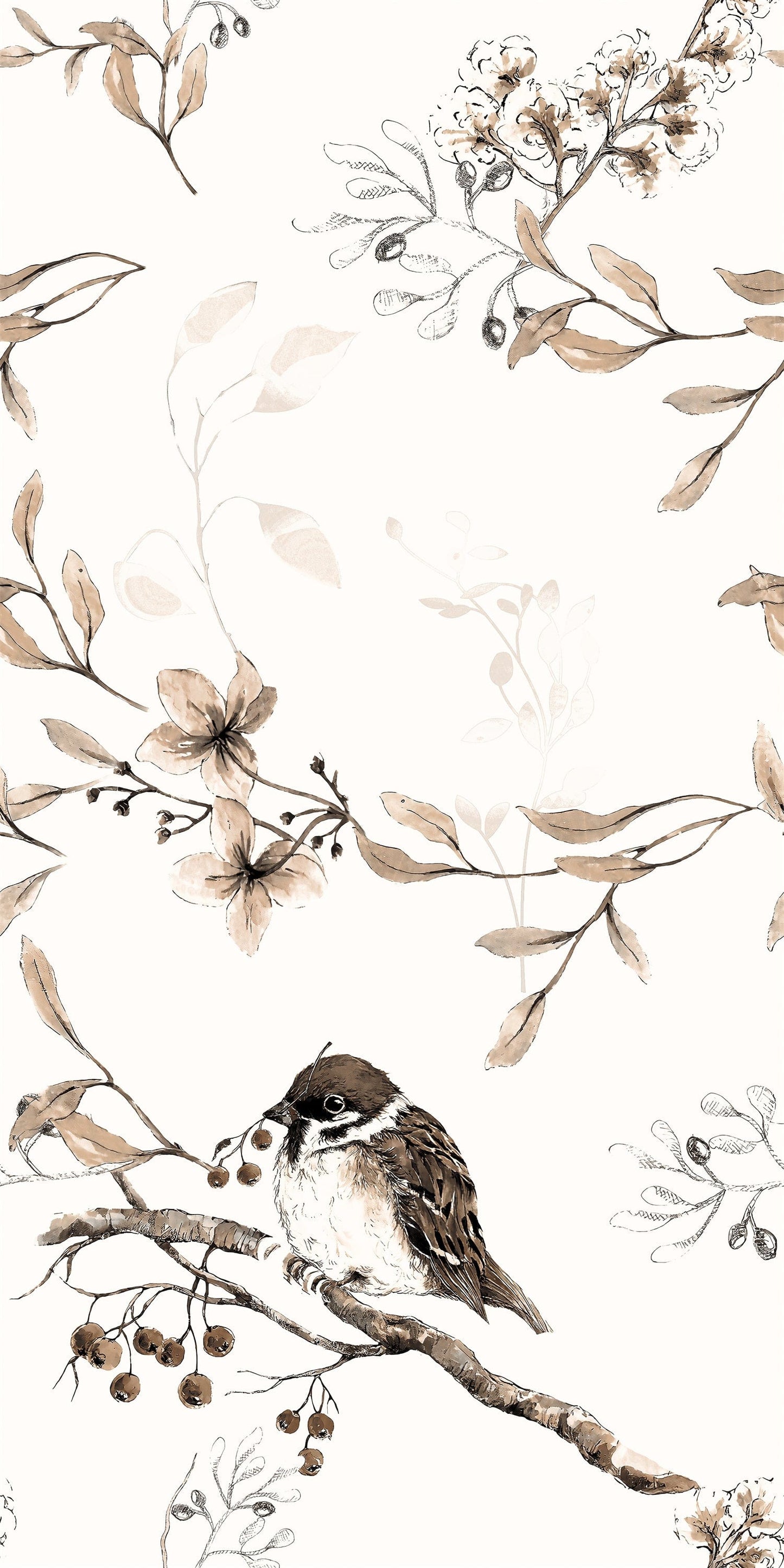 Cut Sample - Bloom Series - Flora and Fauna Goldfinches 400x800mm Ceramic Tile (Cut Size: Approx. 200x400 mm)
