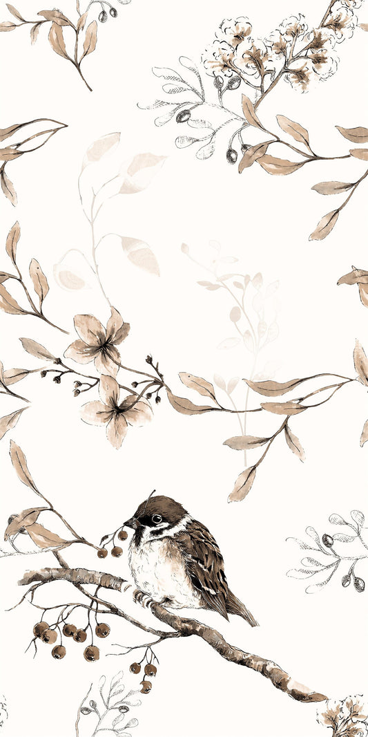 Cut Sample - Bloom Series - Flora and Fauna Goldfinches 400x800mm Ceramic Tile (Cut Size: Approx. 200x400 mm)