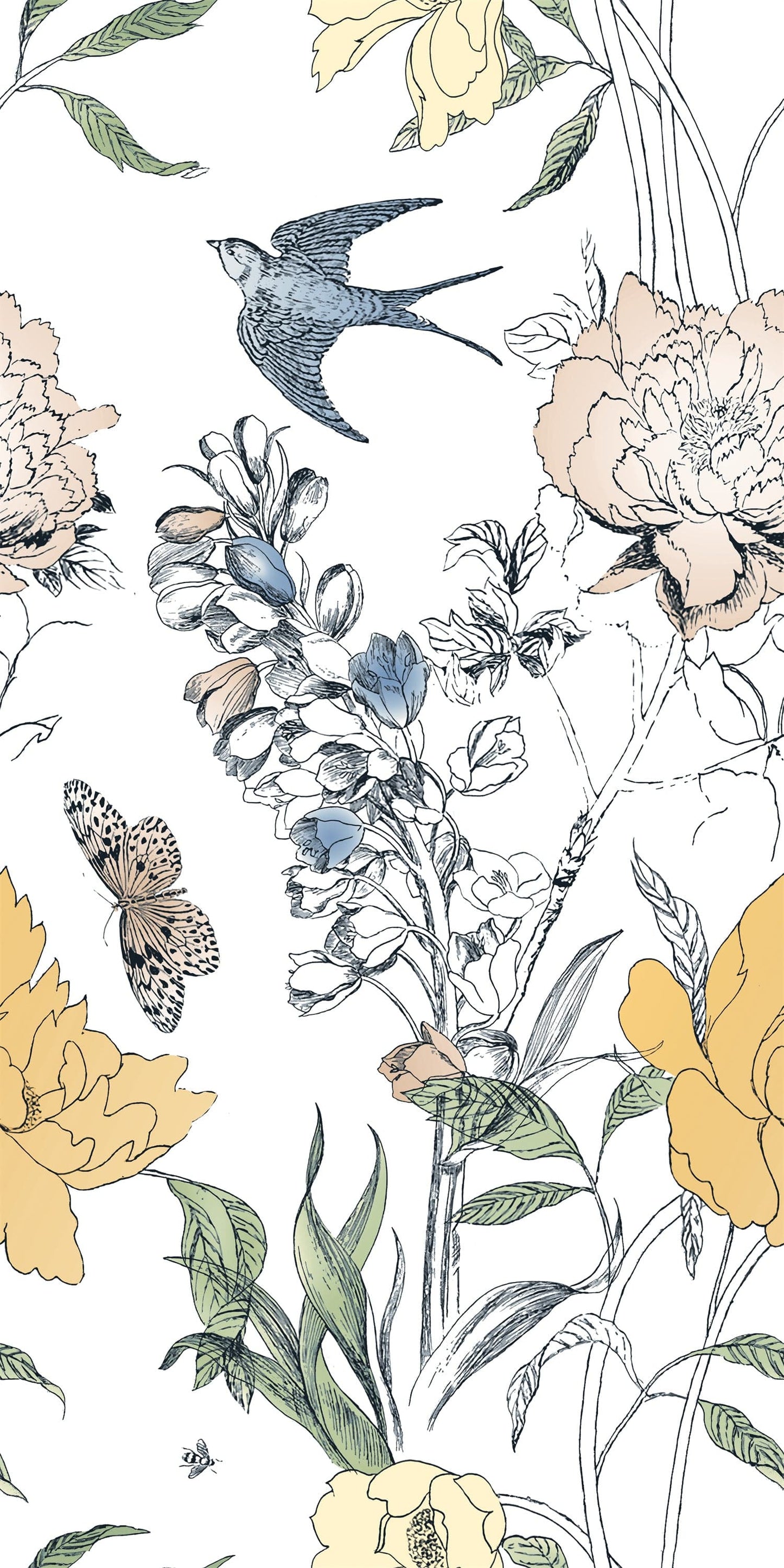 Cut Sample - Bloom Series - Flora and Fauna Summer Flower Field 400x800mm Ceramic Tile (Cut Size: Approx. 200x400 mm)