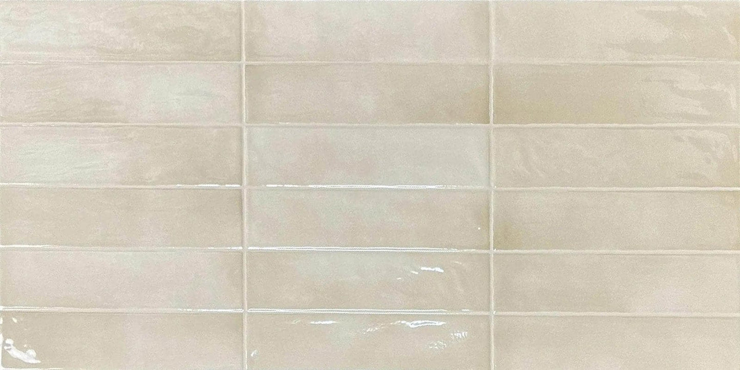 Cut Sample - Moroccan Glaze Series - Ripple Sand Gloss 400x800mm Porcelain Tile (Cut Size: Approx. 266x400 mm)