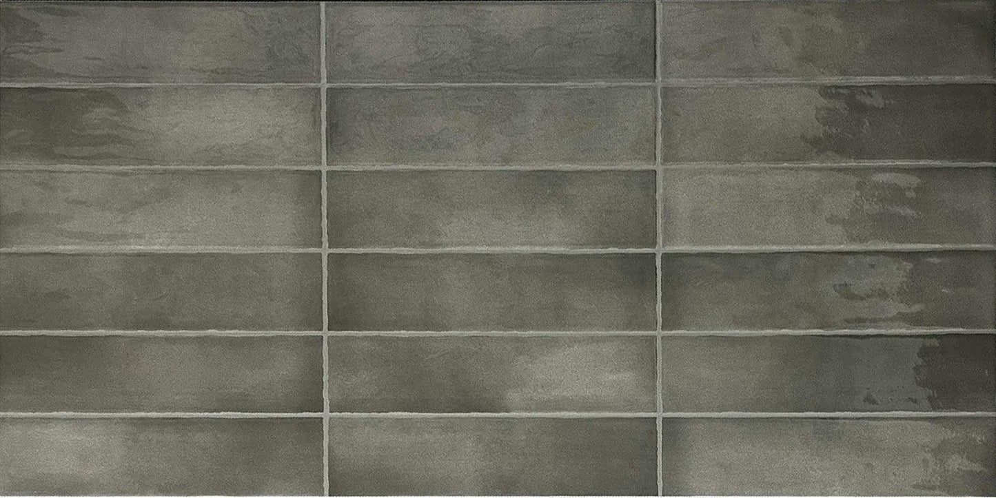 Cut Sample - Moroccan Glaze Series - Ripple Smoke Gloss 400x800mm Porcelain Tile (Cut Size: Approx. 266x400 mm)