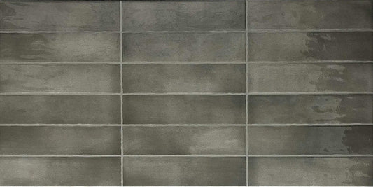 Cut Sample - Moroccan Glaze Series - Ripple Smoke Gloss 400x800mm Porcelain Tile (Cut Size: Approx. 266x400 mm)