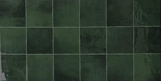 Cut Sample - Moroccan Glaze Series - Between Green Gloss 400x800mm Porcelain Tile (Cut Size: Approx. 266x400 mm)