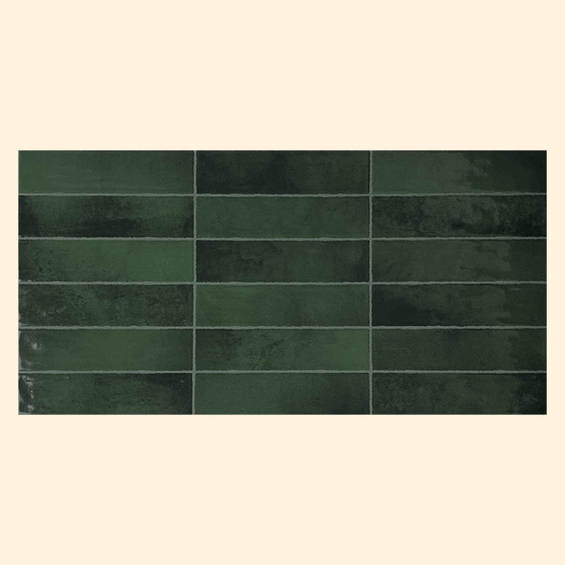 Moroccan Glaze Series - Ripple Green Gloss 400x800mm Porcelain Tile