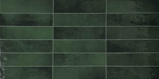 Cut Sample - Moroccan Glaze Series - Ripple Green Gloss 400x800mm Porcelain Tile (Cut Size: Approx. 266x400 mm)